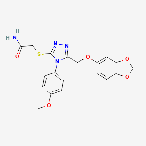 2-({5-[(1,3-benzodioxol-5-yloxy)methyl]-4-(4-methoxyphenyl)-4H-1,2,4-triazol-3-yl}sulfanyl)acetamide