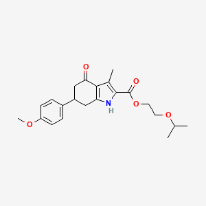 molecular formula C22H27NO5 B11431326 2-(propan-2-yloxy)ethyl 6-(4-methoxyphenyl)-3-methyl-4-oxo-4,5,6,7-tetrahydro-1H-indole-2-carboxylate 