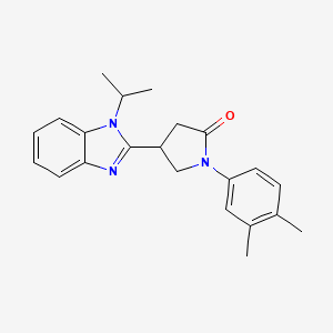 molecular formula C22H25N3O B11431341 1-(3,4-dimethylphenyl)-4-(1-isopropyl-1H-benzo[d]imidazol-2-yl)pyrrolidin-2-one 