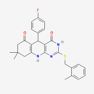 5-(4-fluorophenyl)-8,8-dimethyl-2-[(2-methylbenzyl)sulfanyl]-5,8,9,10-tetrahydropyrimido[4,5-b]quinoline-4,6(3H,7H)-dione