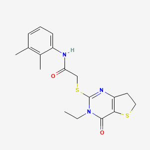 molecular formula C18H21N3O2S2 B11431361 N-(2,3-dimethylphenyl)-2-((3-ethyl-4-oxo-3,4,6,7-tetrahydrothieno[3,2-d]pyrimidin-2-yl)thio)acetamide 