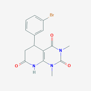 molecular formula C15H14BrN3O3 B11431372 5-(3-bromophenyl)-1,3-dimethyl-5,8-dihydropyrido[2,3-d]pyrimidine-2,4,7(1H,3H,6H)-trione 