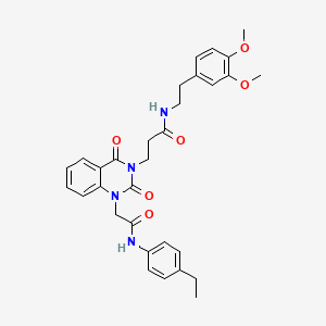 N-[2-(3,4-dimethoxyphenyl)ethyl]-3-(1-{[(4-ethylphenyl)carbamoyl]methyl}-2,4-dioxo-1,2,3,4-tetrahydroquinazolin-3-yl)propanamide