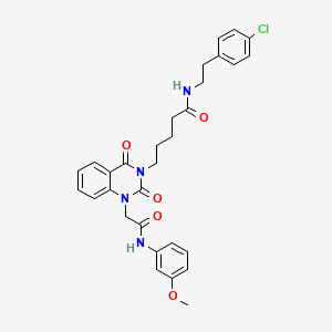 N-[2-(4-chlorophenyl)ethyl]-5-(1-{[(3-methoxyphenyl)carbamoyl]methyl}-2,4-dioxo-1,2,3,4-tetrahydroquinazolin-3-yl)pentanamide