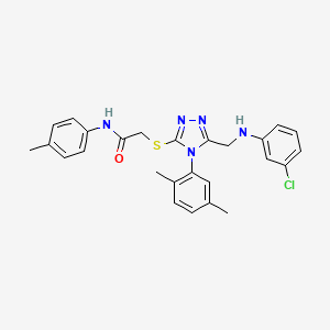 2-((5-(((3-Chlorophenyl)amino)methyl)-4-(2,5-dimethylphenyl)-4H-1,2,4-triazol-3-yl)thio)-N-(p-tolyl)acetamide