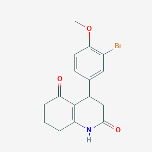 molecular formula C16H16BrNO3 B11431444 4-(3-bromo-4-methoxyphenyl)-4,6,7,8-tetrahydroquinoline-2,5(1H,3H)-dione 