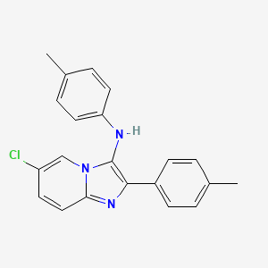 molecular formula C21H18ClN3 B11431445 6-chloro-N,2-bis(4-methylphenyl)imidazo[1,2-a]pyridin-3-amine 