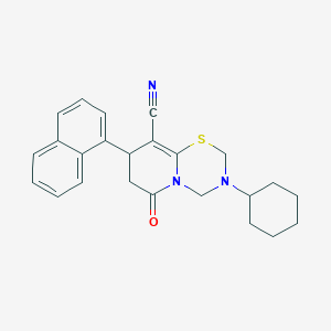 3-cyclohexyl-8-(naphthalen-1-yl)-6-oxo-3,4,7,8-tetrahydro-2H,6H-pyrido[2,1-b][1,3,5]thiadiazine-9-carbonitrile