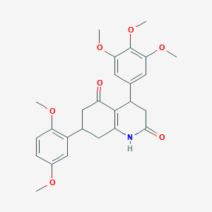 molecular formula C26H29NO7 B11431485 7-(2,5-dimethoxyphenyl)-4-(3,4,5-trimethoxyphenyl)-4,6,7,8-tetrahydroquinoline-2,5(1H,3H)-dione 