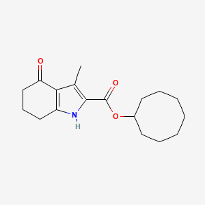 molecular formula C18H25NO3 B11431499 cyclooctyl 3-methyl-4-oxo-4,5,6,7-tetrahydro-1H-indole-2-carboxylate 