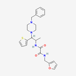 molecular formula C25H30N4O3S B11431505 N1-(1-(4-benzylpiperazin-1-yl)-1-(thiophen-2-yl)propan-2-yl)-N2-(furan-2-ylmethyl)oxalamide 