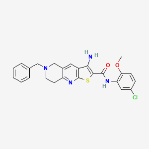 molecular formula C25H23ClN4O2S B11431520 3-amino-6-benzyl-N-(5-chloro-2-methoxyphenyl)-5,6,7,8-tetrahydrothieno[2,3-b][1,6]naphthyridine-2-carboxamide 