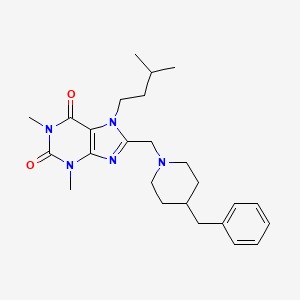 8-[(4-benzylpiperidin-1-yl)methyl]-1,3-dimethyl-7-(3-methylbutyl)-3,7-dihydro-1H-purine-2,6-dione