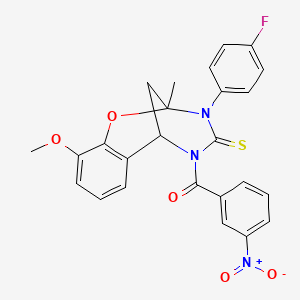 [3-(4-fluorophenyl)-10-methoxy-2-methyl-4-thioxo-3,4-dihydro-2H-2,6-methano-1,3,5-benzoxadiazocin-5(6H)-yl](3-nitrophenyl)methanone