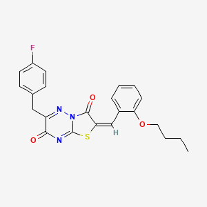 (2E)-2-(2-butoxybenzylidene)-6-(4-fluorobenzyl)-7H-[1,3]thiazolo[3,2-b][1,2,4]triazine-3,7(2H)-dione