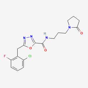 5-[(2-chloro-6-fluorophenyl)methyl]-N-[3-(2-oxopyrrolidin-1-yl)propyl]-1,3,4-oxadiazole-2-carboxamide