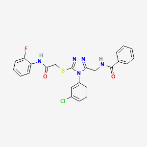 N-{[4-(3-Chlorophenyl)-5-({[(2-fluorophenyl)carbamoyl]methyl}sulfanyl)-4H-1,2,4-triazol-3-YL]methyl}benzamide