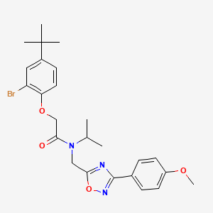 2-(2-bromo-4-tert-butylphenoxy)-N-{[3-(4-methoxyphenyl)-1,2,4-oxadiazol-5-yl]methyl}-N-(propan-2-yl)acetamide