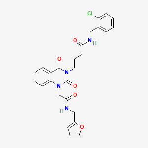 N-[(2-chlorophenyl)methyl]-4-[1-[2-(furan-2-ylmethylamino)-2-oxoethyl]-2,4-dioxoquinazolin-3-yl]butanamide