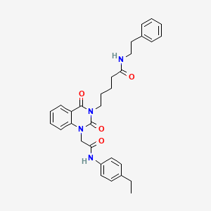 5-[1-{2-[(4-ethylphenyl)amino]-2-oxoethyl}-2,4-dioxo-1,4-dihydroquinazolin-3(2H)-yl]-N-(2-phenylethyl)pentanamide