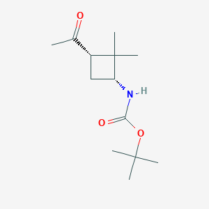 molecular formula C13H23NO3 B1143165 Tert-butyl N-[(1R,3S)-3-acetyl-2,2-dimethylcyclobutyl]carbamate CAS No. 188918-44-7