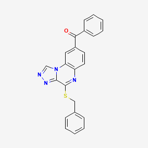 molecular formula C23H16N4OS B11431652 [4-(Benzylsulfanyl)[1,2,4]triazolo[4,3-a]quinoxalin-8-yl](phenyl)methanone 