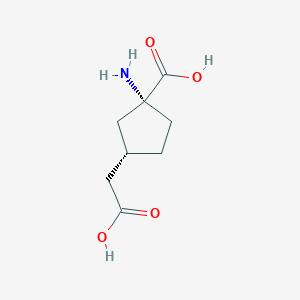 molecular formula C8H13NO4 B1143166 (1R,3S)-1-amino-3-(carboxymethyl)cyclopentane-1-carboxylic acid CAS No. 194785-80-3