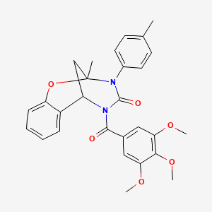 2-methyl-3-(4-methylphenyl)-5-[(3,4,5-trimethoxyphenyl)carbonyl]-2,3,5,6-tetrahydro-4H-2,6-methano-1,3,5-benzoxadiazocin-4-one