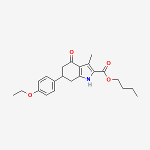 molecular formula C22H27NO4 B11431677 butyl 6-(4-ethoxyphenyl)-3-methyl-4-oxo-4,5,6,7-tetrahydro-1H-indole-2-carboxylate 