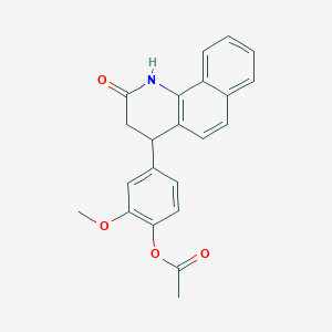 molecular formula C22H19NO4 B11431694 2-Methoxy-4-(2-oxo-1,2,3,4-tetrahydrobenzo[h]quinolin-4-yl)phenyl acetate 