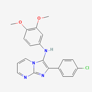 2-(4-chlorophenyl)-N-(3,4-dimethoxyphenyl)imidazo[1,2-a]pyrimidin-3-amine