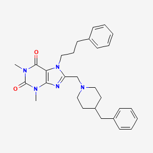 8-[(4-Benzylpiperidin-1-yl)methyl]-1,3-dimethyl-7-(3-phenylpropyl)purine-2,6-dione