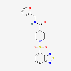 molecular formula C17H18N4O4S2 B11431719 1-(2,1,3-benzothiadiazol-4-ylsulfonyl)-N-(furan-2-ylmethyl)piperidine-4-carboxamide 