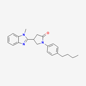 molecular formula C22H25N3O B11431725 1-(4-butylphenyl)-4-(1-methyl-1H-benzimidazol-2-yl)pyrrolidin-2-one 