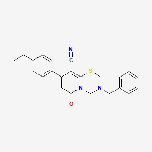 3-benzyl-8-(4-ethylphenyl)-6-oxo-3,4,7,8-tetrahydro-2H,6H-pyrido[2,1-b][1,3,5]thiadiazine-9-carbonitrile