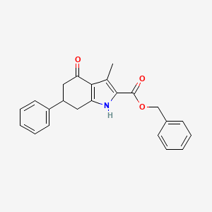 molecular formula C23H21NO3 B11431751 benzyl 3-methyl-4-oxo-6-phenyl-4,5,6,7-tetrahydro-1H-indole-2-carboxylate 