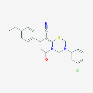 3-(3-chlorophenyl)-8-(4-ethylphenyl)-6-oxo-3,4,7,8-tetrahydro-2H,6H-pyrido[2,1-b][1,3,5]thiadiazine-9-carbonitrile