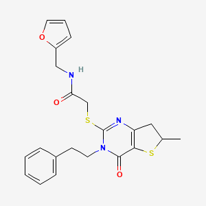 N-(furan-2-ylmethyl)-2-((6-methyl-4-oxo-3-phenethyl-3,4,6,7-tetrahydrothieno[3,2-d]pyrimidin-2-yl)thio)acetamide