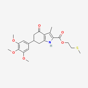 2-(methylsulfanyl)ethyl 3-methyl-4-oxo-6-(3,4,5-trimethoxyphenyl)-4,5,6,7-tetrahydro-1H-indole-2-carboxylate