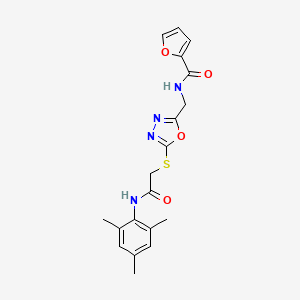 N-((5-((2-(mesitylamino)-2-oxoethyl)thio)-1,3,4-oxadiazol-2-yl)methyl)furan-2-carboxamide