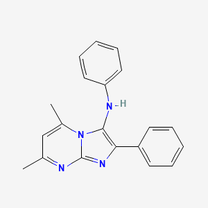 molecular formula C20H18N4 B11431850 5,7-dimethyl-N,2-diphenylimidazo[1,2-a]pyrimidin-3-amine 