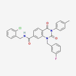 N-(2-chlorobenzyl)-1-(3-fluorobenzyl)-3-(4-methylphenyl)-2,4-dioxo-1,2,3,4-tetrahydroquinazoline-7-carboxamide