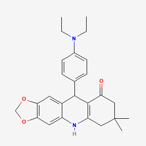 molecular formula C26H30N2O3 B11431865 10-[4-(diethylamino)phenyl]-7,7-dimethyl-6,7,8,10-tetrahydro[1,3]dioxolo[4,5-b]acridin-9(5H)-one 