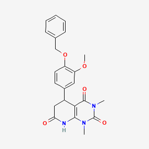 molecular formula C23H23N3O5 B11431925 5-[4-(benzyloxy)-3-methoxyphenyl]-1,3-dimethyl-5,8-dihydropyrido[2,3-d]pyrimidine-2,4,7(1H,3H,6H)-trione 