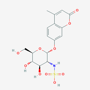 molecular formula C16H19NO10S B1143194 2H-1-苯并吡喃-2-酮，7-[[2-脱氧-2-(磺胺基)-α-D-吡喃葡萄糖基]氧基]-4-甲基- CAS No. 180088-52-2