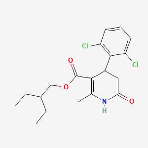 molecular formula C19H23Cl2NO3 B11431954 2-Ethylbutyl 4-(2,6-dichlorophenyl)-2-methyl-6-oxo-1,4,5,6-tetrahydropyridine-3-carboxylate 