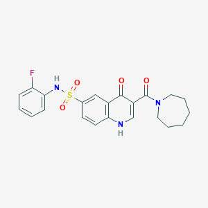 3-(Azepane-1-carbonyl)-N-(2-fluorophenyl)-4-oxo-1,4-dihydroquinoline-6-sulfonamide