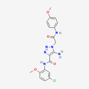 molecular formula C19H19ClN6O4 B11431984 5-amino-N-(5-chloro-2-methoxyphenyl)-1-(2-((4-methoxyphenyl)amino)-2-oxoethyl)-1H-1,2,3-triazole-4-carboxamide 