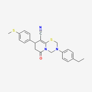 3-(4-ethylphenyl)-8-[4-(methylsulfanyl)phenyl]-6-oxo-3,4,7,8-tetrahydro-2H,6H-pyrido[2,1-b][1,3,5]thiadiazine-9-carbonitrile