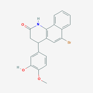 molecular formula C20H16BrNO3 B11431997 6-bromo-4-(3-hydroxy-4-methoxyphenyl)-3,4-dihydrobenzo[h]quinolin-2(1H)-one 